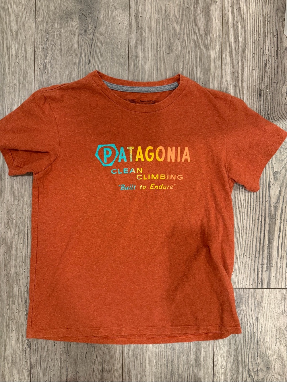 Patagonia Orange Women’s Clean Climbing Logo Tee